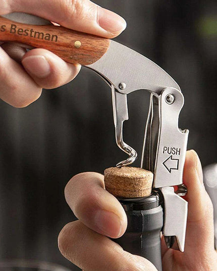 Custom Engraved Stainless Steel Wine Opener Set - Ideal Gift for Wine Lovers and Groomsmen