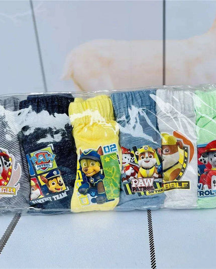 6-Pack Kids Cotton Underwear with Favorite Cartoon Characters - Spiderman, Mickey Mouse, Elsa, and Cars Designs