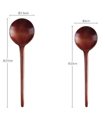 Elegant Japanese Artisan Wooden Soup Spoon with Extended Handle for Fine Dining