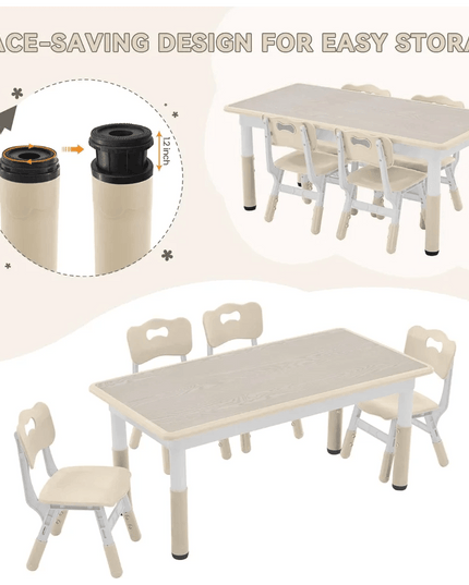 Adjustable Ergonomic Study Table and Chair Set for Kids Aged 3-8