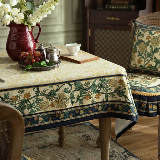 American Retro Waterproof Cotton Linen Tablecloth for Elegant Dining