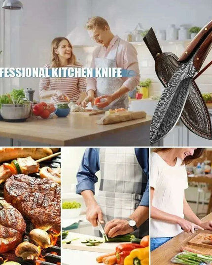 All-Purpose Carbon Steel Knife for Kitchen and Outdoor Use