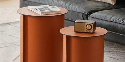 Treasure Home Italian Saddle Leather Round Coffee Table - Luxury Desig