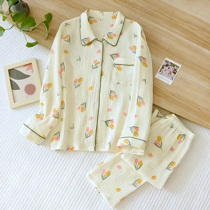 Cozy Japanese Cotton Pajama Set - Luxuriously Soft & Breathable Sleepwear