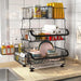 3 Tier Rolling Wire Basket Cart - Versatile Kitchen and Pantry Organizer