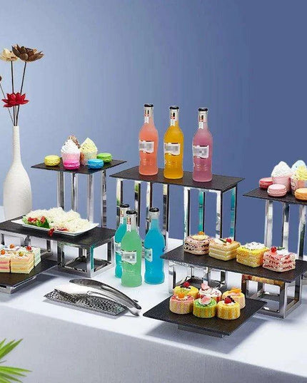 Elegant Stainless Steel Tea Buffet Stand for Sophisticated Entertaining
