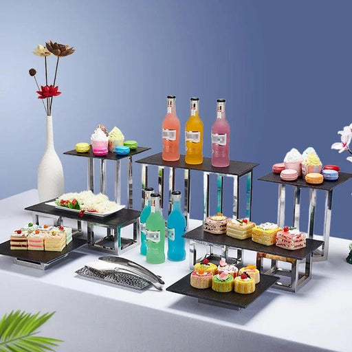 Stylish Stainless Steel Buffet Presentation Stand for Effortless Afternoon Tea Hosting