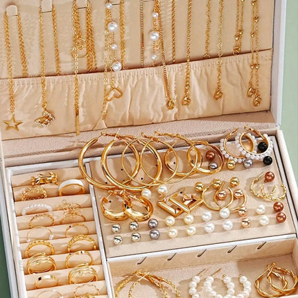 86-Piece Pearl Jewellery Set — Necklace, Earrings, Studs & Rings