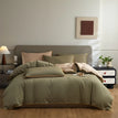 Olive / 150x200cm / 3 pcs (1 pc Duvet cover + 2 pcs Pillow Shams)
