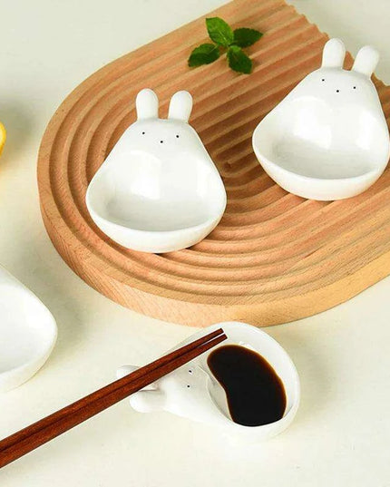 Whimsical Rabbit-Handled Ceramic Dipping Bowl - Enhance Your Culinary Presentation