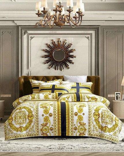 Stylish Modern Cotton Bedding Collection with Vibrant Digital Designs - Duvet Cover, Fitted Sheet & Pillowcases