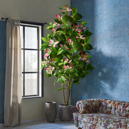 82-144cm Large Artificial Ficus Tree Fake Magnolia Plants Branch Tall