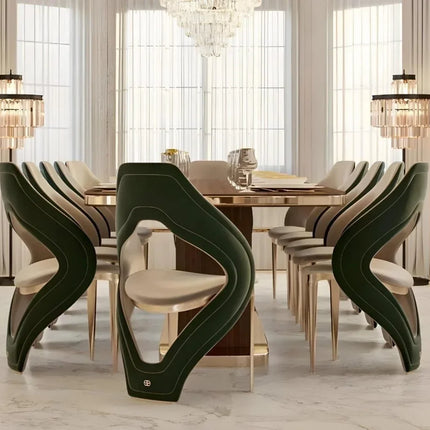 Comfort Haven Luxury Marble Top Dining Table Set for 10-12 Seats