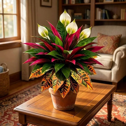 UV Resistant Fall Artificial Dragon Blood Tree Lifelike Fade-Resistant