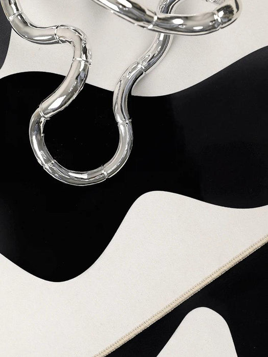 Chic Eco-Conscious Monochrome Abstract Area Rug with Superior Stability