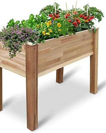 Elevated Canadian Cedar Garden Planter for Herbs, Vegetables, and Flowers
