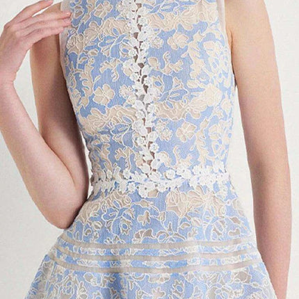 Sleeveless Lace Mini Dress with Hollow Out Embroidery for Women's Summer Events 2024