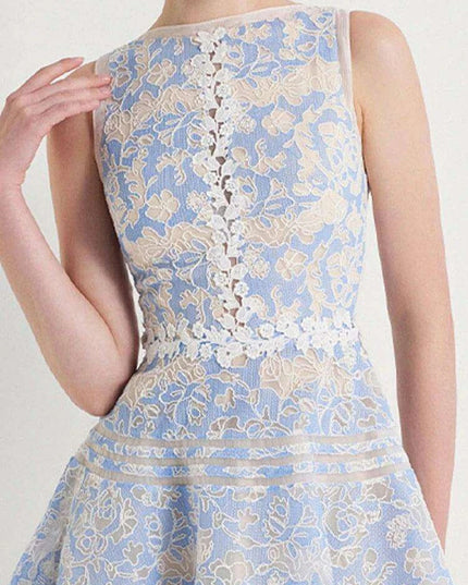 Sleeveless Lace Mini Dress with Hollow Out Embroidery for Women's Summer Events 2024