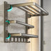 Gunmetal Gray Triple Folding Space Aluminum Bathroom Towel Rack