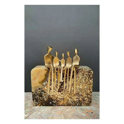 Romantic Golden Lovebirds Canvas Artwork - Elegant Home Accent Decor