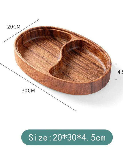 Artisanal Acacia and Walnut Wood Serving Bowl and Platter Collection