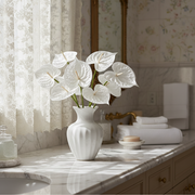 Bling Bling Case Luxury 4Pcs Real Touch White Anthurium Flowers