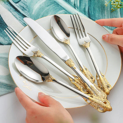 Gold Vintage Cutlery Set, 18/10 Stainless Steel | Très Elite