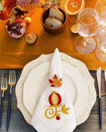 Pomegranate Elegance Hemstitch Napkin Set for Stylish Dining Experiences