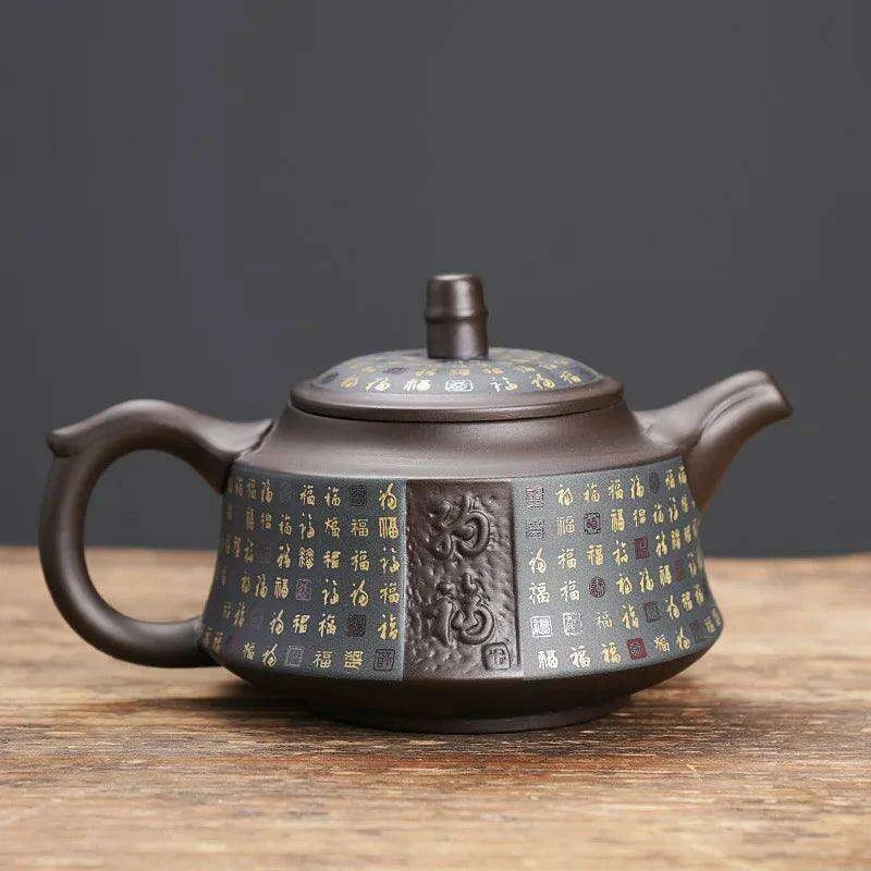 Elegant Purple Clay Tea Infuser Teapot - Ideal for Cozy Tea Gatherings