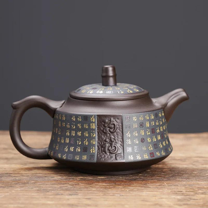 Elegant Purple Clay Tea Infuser Teapot - Ideal for Cozy Tea Gatherings