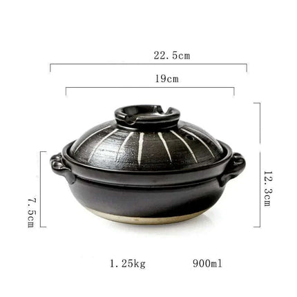 Authentic Japanese High-Heat Ceramic Casserole for Gas Cooking and Rice Preparations
