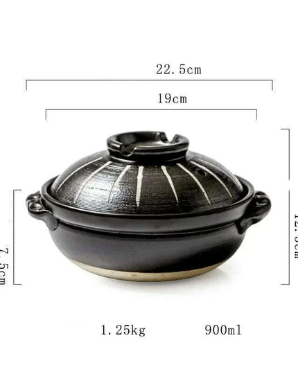 Authentic Japanese High-Heat Ceramic Casserole for Gas Cooking and Rice Preparations