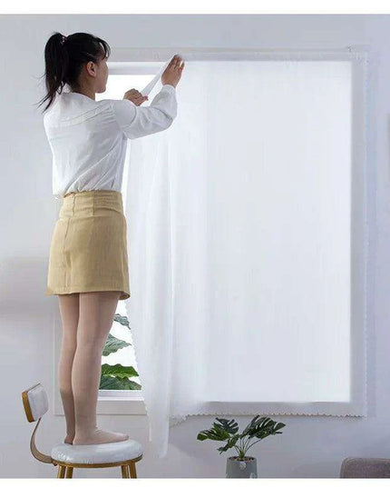 Adhesive Semi-Blackout Short Curtains for Easy Home Makeover
