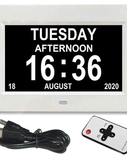 Multilingual LED Calendar Clock with 12 Alarms and Reminder Features - Perfect for Seniors and Daily Organization