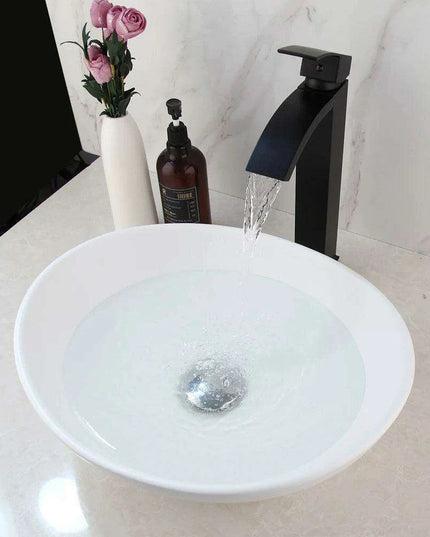 Artisan Hand-Painted Tempered Glass Sink Ensemble with Modern Chrome Faucet
