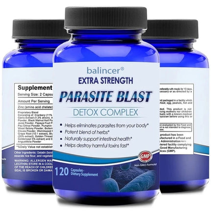 Balincer Extra Strength Parasite Blast Detox Complex — Herbal Gut & Colon Cleanse Capsules