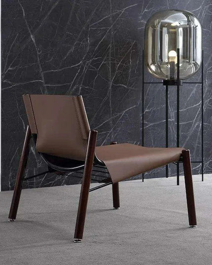 Designer Light Luxury Saddle Leather Lounge Chair