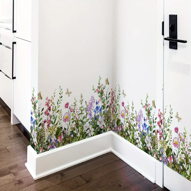 Floral Botanical Wall Stickers - Removable Vinyl Decals (2 Sheets)