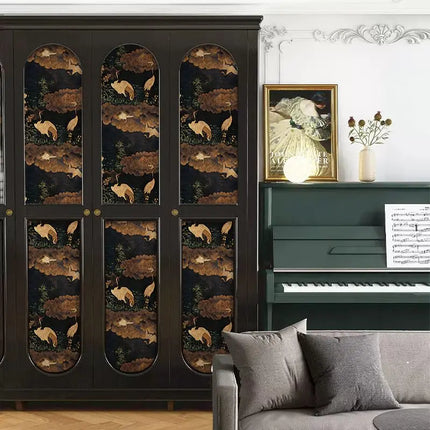Vintage Dark Crane Peel and Stick Waterproof Wallpaper
