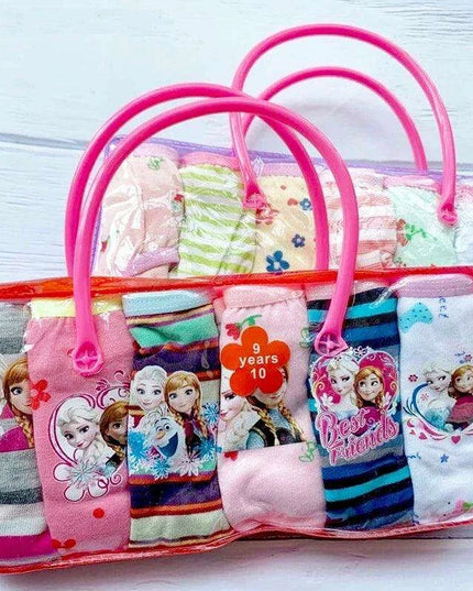 6-Pack Kids Cotton Underwear with Favorite Cartoon Characters - Spiderman, Mickey Mouse, Elsa, and Cars Designs