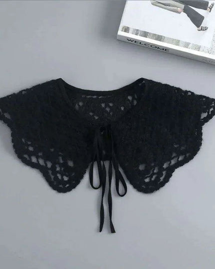 Embroidered Lace Detachable Collar for Women - Elegant White Shawl Accessory