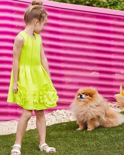 Summer Sleeveless Flower Princess Dress for Girls - Birthday Party Outfit for Kids