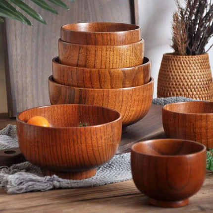 Elegant Japanese Jujube Wooden Bowls for Every Meal
