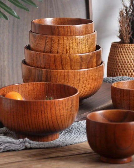 Elegant Japanese Jujube Wooden Bowls for Every Meal
