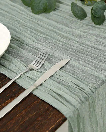 Charming Rustic Cotton Cheesecloth Table Runner Collection - Set of 10