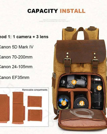 Ultimate Versatile DSLR Camera Backpack - Waterproof & Spacious for Canon Nikon Laptops Up to 15.4 Inches