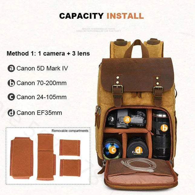 Ultimate Versatile DSLR Camera Backpack - Waterproof & Spacious for Canon Nikon Laptops Up to 15.4 Inches