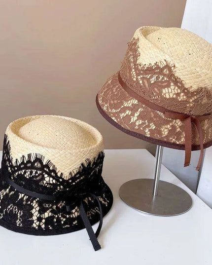 Japanese-Inspired Lace-Adorned Fisherman's Hat