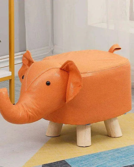 Charming Cartoon Animal Wooden Stool for Kids - Fun and Portable Shoe Changing Seat