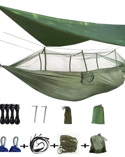 Ultimate Adventure Hammock: Weatherproof with Mosquito Net and Canopy Protection